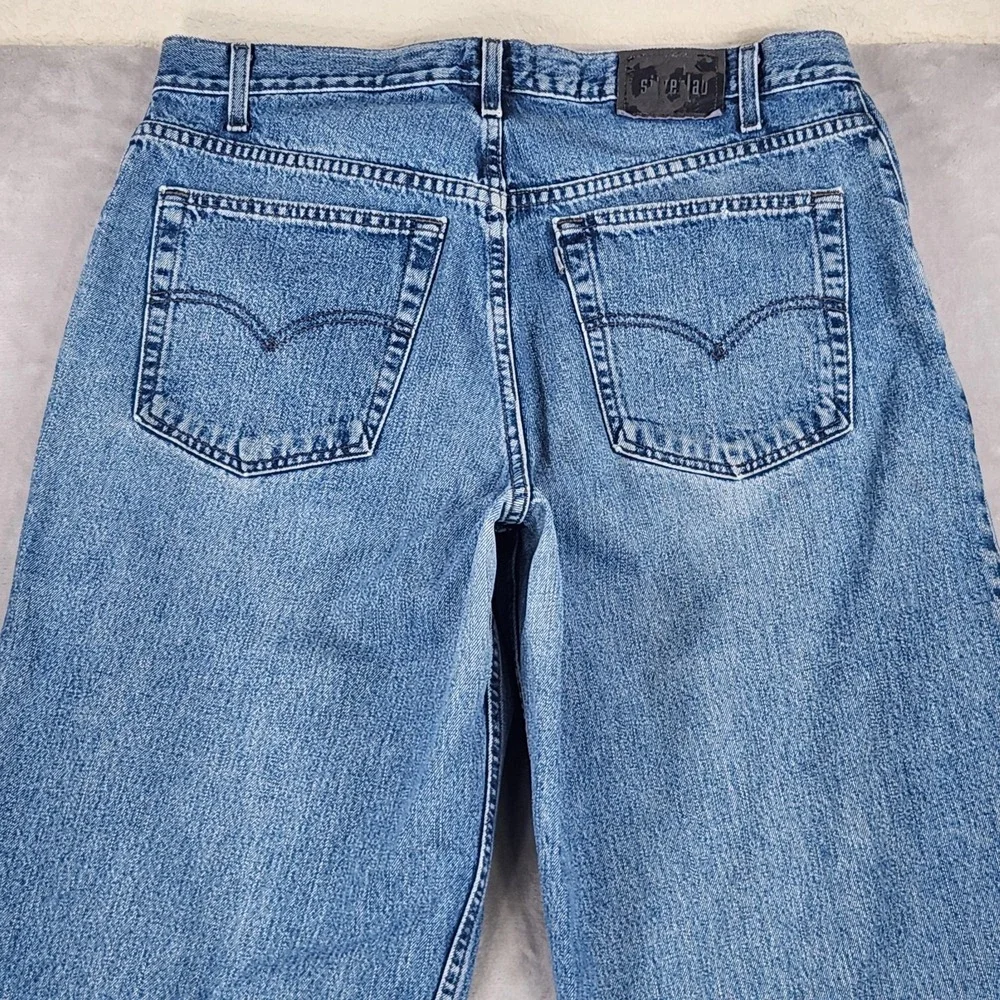 Vintage Levis SilverTab Baggy Jeans Mens 36x34 Medium Wash Blue 44570 90s